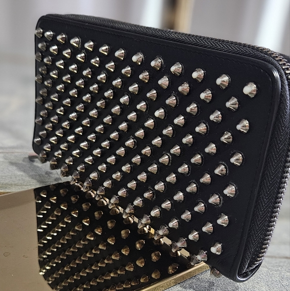 Christian Louboutin Studded Black Wallet with Silver Accents - Picture 4 of 17